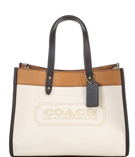 white leather coach tote bag